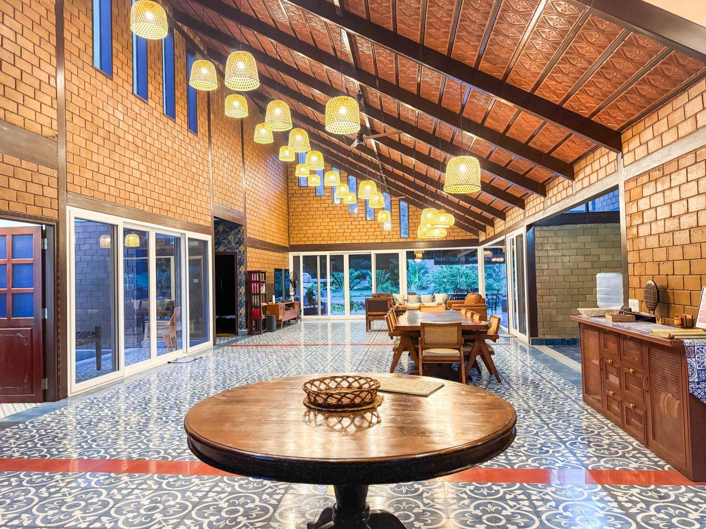 The main hall at golden hour